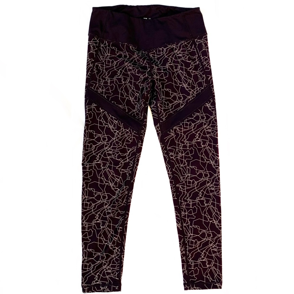 BOGO 🔴 ZELLA Purple Geometric Print Mid-Rise Leggings M
